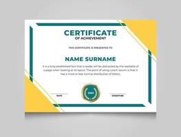 Simple Certificate Of Achievement Template Design Free Vector