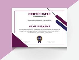 Gradient Certificate Design Template For Appreciation Free Vector