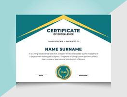 Modern Certificate Design With Simple Badge Free Vector