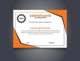 Modern Certificate Design Template With Simple Badge Free Vector