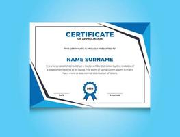 Modern Certificate Design Template For Appreciation Pro Vector