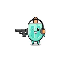 illustration of popsicles cartoon doing shooting range vector