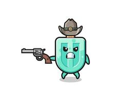 el vaquero de paletas disparando con una pistola vector