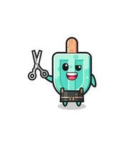 popsicles character as barbershop mascot vector