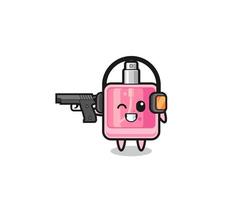 illustration of perfume cartoon doing shooting range vector