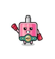 personaje de mascota de boxeador de perfume vector