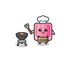 perfume barbeque chef with a grill vector