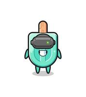 cute popsicles using VR headset vector