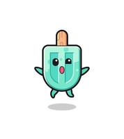 popsicles character is jumping gesture vector