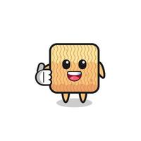 raw instant noodle mascot doing thumbs up gesture vector