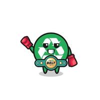 personaje de la mascota del boxeador de reciclaje vector