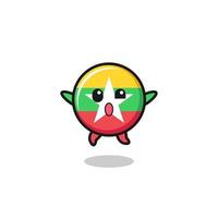 myanmar flag character is jumping gesture vector