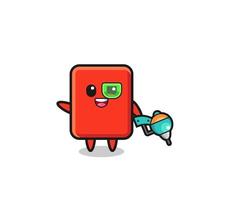 red card cartoon as future warrior mascot vector