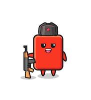 cute red card cartoon as Russian army vector