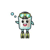 the milk diver cartoon character vector