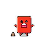 red card earth surprised to meet poop vector