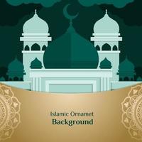 vector greeting design with the theme of the mosque and Islamic ornaments as a big day of Islam