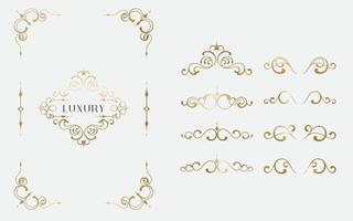 vintage ornament elements as a design frame for wedding invitations, menus, documents and certificates. vector