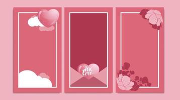 valentines theme design frame as social media post vector