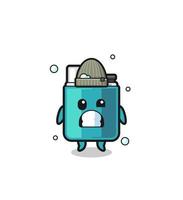 cute cartoon lighter with shivering expression vector