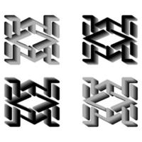 3d abstract logo. Suitable for t-shirts, and so on. vector