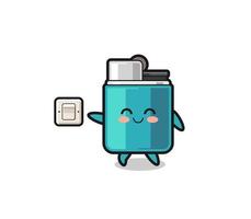 cartoon lighter is turning off light vector