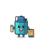 lighter mascot character as hiker vector