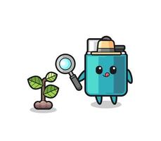 cute lighter herbalist researching a plants vector