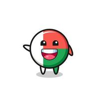 happy madagascar flag cute mascot character vector