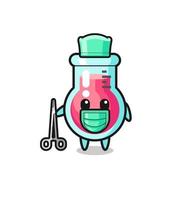 surgeon laboratory beaker mascot character vector