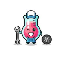 the laboratory beaker character as a mechanic mascot vector