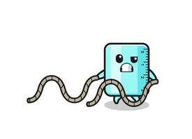 illustration of ruler doing battle rope workout vector