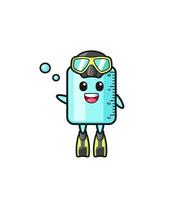 the ruler diver cartoon character vector