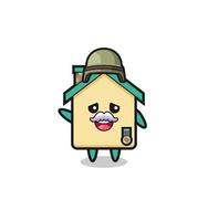 cute house as veteran cartoon vector