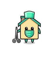 surgeon house mascot character vector