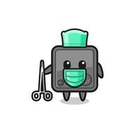surgeon safe box mascot character vector