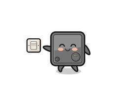 cartoon safe box is turning off light vector