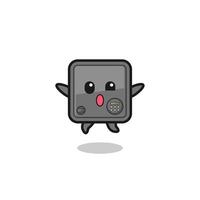 safe box character is jumping gesture vector