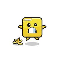 folder cartoon is slip on a banana peel vector