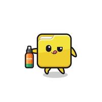 cute folder holding mosquito repellent vector