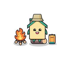 camping illustration of the house cartoon vector