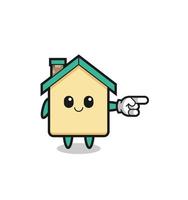house mascot with pointing right gesture vector