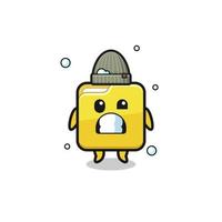 cute cartoon folder with shivering expression vector