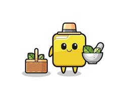 folder herbalist cute cartoon vector