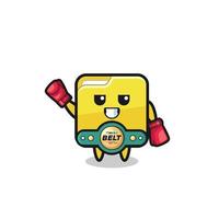 folder boxer mascot character vector