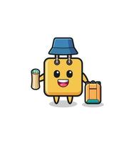 shopping bag mascot character as hiker vector