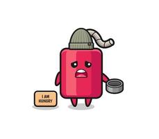 cute dynamite beggar cartoon character vector