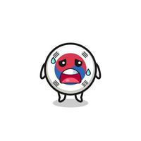 the fatigue cartoon of south korea flag vector