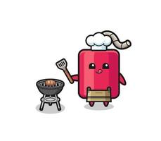 dynamite barbeque chef with a grill vector