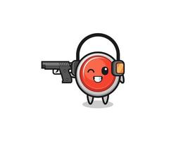 illustration of emergency panic button cartoon doing shooting range vector